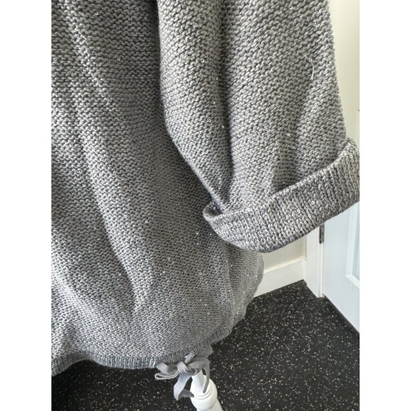 DKNY Jeans Womens 3X Grey V-Neck Sequin Knit Sweater Light Soft Comfortable - Picture 4 of 11